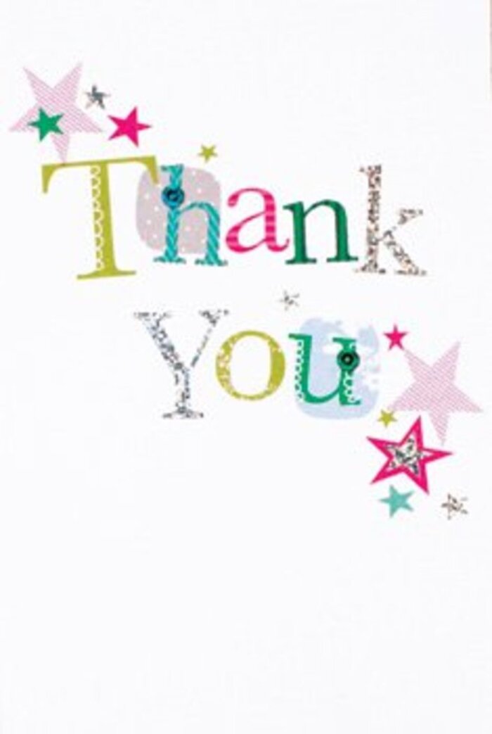 In the gentle light of a New Addington afternoon, this thank you card boasts an elegant yet exuberant design that bridges tradition and whimsy. Each letter in the grateful message is crafted with care-some adorned in lively green polka dots, others etched with silver or formed into musical, sweeping lines. These varied styles reflect the diverse personalities you find strolling through Milne Park or browsing Fieldway's shops. Around the text, starbursts in vivid pink, deep turquoise, and shimmering silver pulse with celebratory energy, like a sky filled with fireworks on a festive evening. The card's composition embraces modern minimalism, using white space to let each splash of colour and hint of sparkle breathe freely, much as a skilled florist allows each bloom its place in a bouquet. Neither too formal nor too whimsical, this card is universally warm-a beautiful companion to flowers sent for a thank you, a thoughtful gesture that lingers like the scent of fresh petals in a New Addington home. Flowers New Addington recognises how such considered details transform gratitude into a lasting treasure.